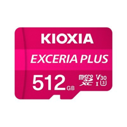 Scheda Memoria Micro SDXC Kioxia Exceria Plus 512 GB UHS-I U3 V30 A1 Classe 10 con adattatore LMPL1M512G