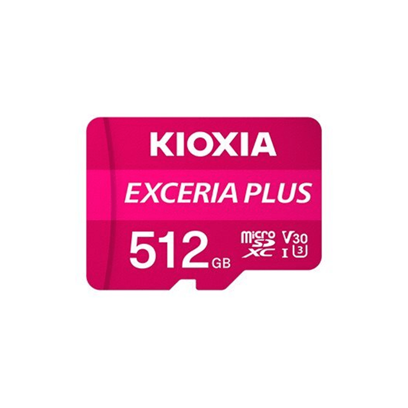 Scheda Memoria Micro SDXC Kioxia Exceria Plus 512 GB UHS-I U3 V30 A1 Classe 10 con adattatore LMPL1M512G
