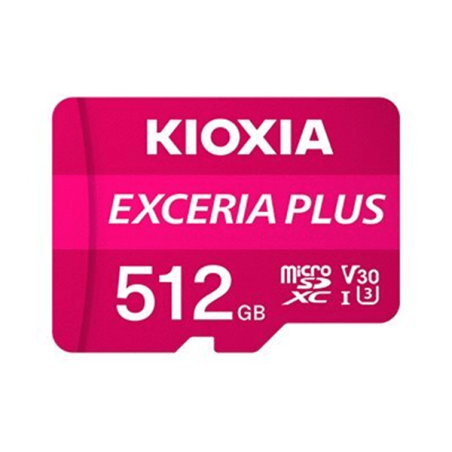 Scheda Memoria Micro SDXC Kioxia Exceria Plus 512 GB UHS-I U3 V30 A1 Classe 10 con adattatore LMPL1M512G