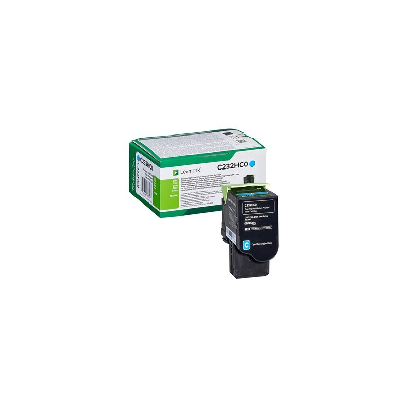TONER ORIGINALE LEXMARK C2325 MC2325 C232HC0 CIANO