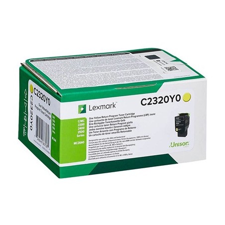 TONER ORIGINALE LEXMARK C2325 MC2325 C2320Y0 GIALLO 1K