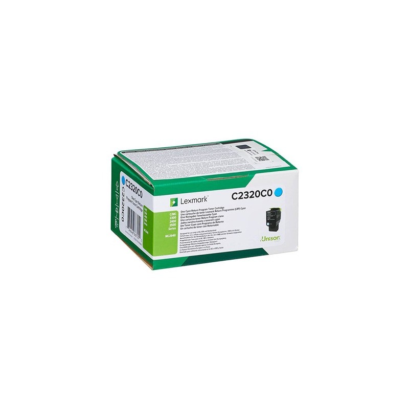 TONER ORIGINALE LEXMARK C2325 MC2325 C2320C0 CIANO 1K