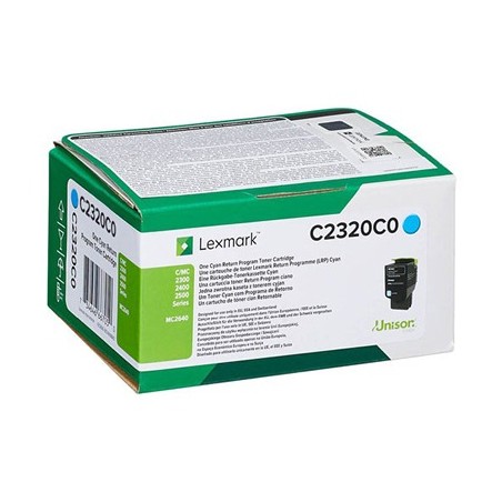 TONER ORIGINALE LEXMARK C2325 MC2325 C2320C0 CIANO 1K