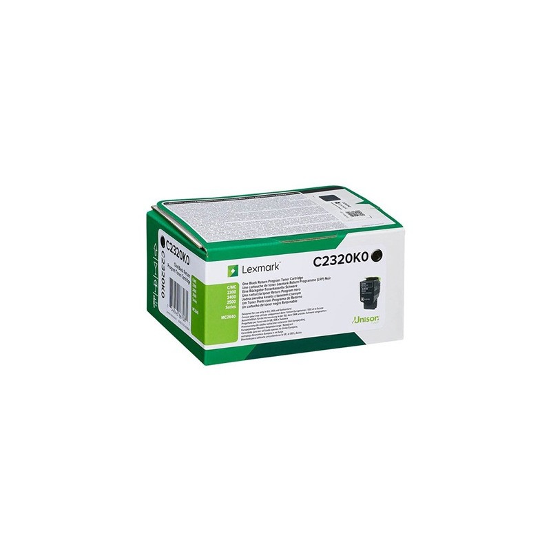 TONER ORIGINALE LEXMARK C2325 MC2325 C2320K0 NERO 1K