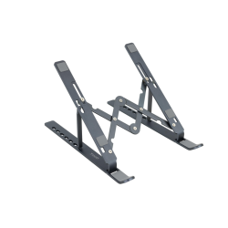 Supporto di sollevamento per laptop pieghevole in alluminio Tooq TQLRS0035-AL-G Colore grigio