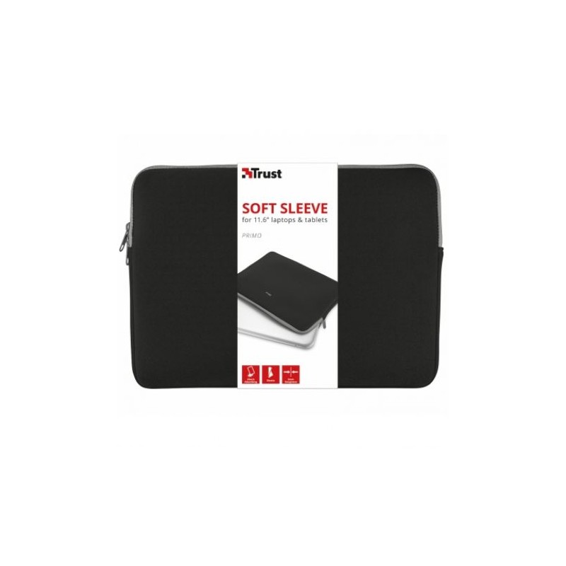 Custodia per laptop Trust Primo fino a 11,6" Scomparto imbottito Morbida e leggera  Colore nero