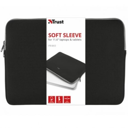 Custodia per laptop Trust Primo fino a 11,6" Scomparto imbottito Morbida e leggera  Colore nero