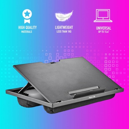 Supporto per laptop NGS fino a 15,6" - Base imbottita - Regolabile in 8 posizioni