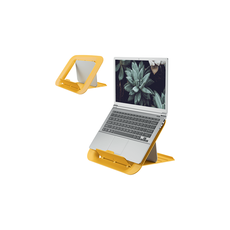 Supporto per laptop regolabile Leitz Ergo Cozy Design ergonomico Altezza regolabile Colore giallo caldo