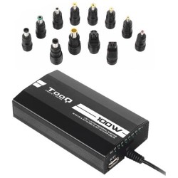 Tooq Caricatore Universale per Laptop 100W USB 12 Adattatori Voltaggio 12-24V Indicatore LED