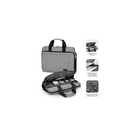 Borsa Cartella per laptop Subblim - Design elegante per laptop fino a 15,6" Doppia cerniera - Scomparti separati
