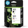 BIPACK CARTUCCIA ORIGINALE HP DESKJET 1000 HP 301 N9J72AE NERO+COLORE