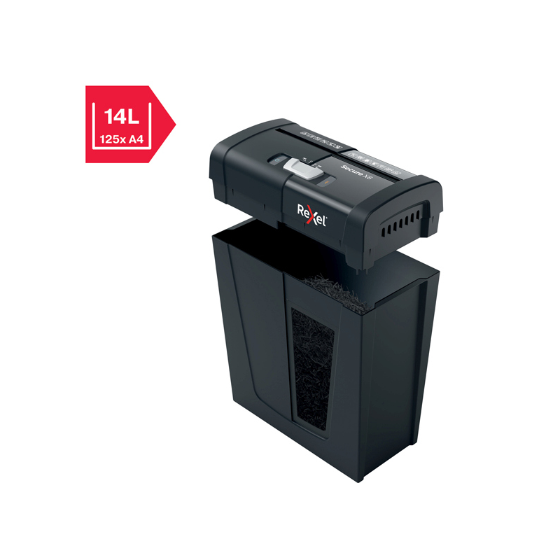 Distruggidocumenti manuale Rexel Secure X8 2020123EU con taglio in particelle Distrugge fino a 8 fogli 14 litri