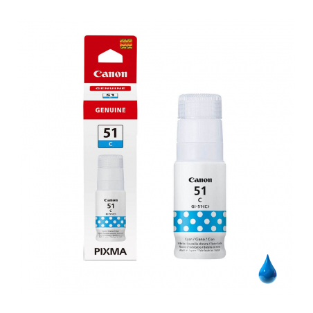 BOTTIGLIA INCHIOSTRO ORIGINALI CANON 4546C001 GI51C GI-51C CIANO PIXMA G4570