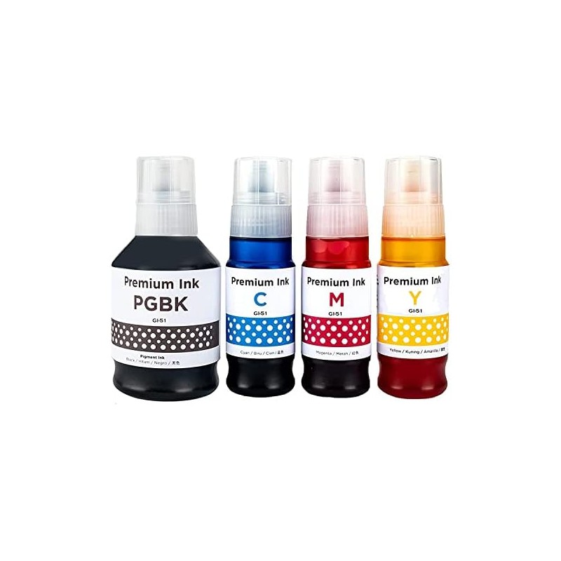 BOTTIGLIA INCHIOSTRO COMPATIBILE CANON 4548C001 GI51Y GI-51Y GIALLO PIXMA G4570