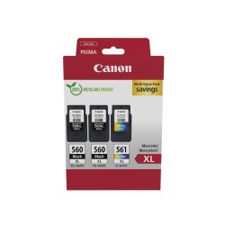 TRIPACK CARTUCCIA ORIGINALE CANON 3712C009 PG-560XL CL-561XL 3712C012 PIXMA TS5351