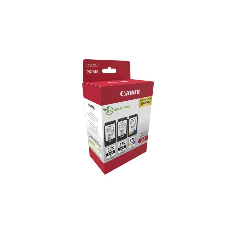 TRIPACK CARTUCCE ORIGINALI CANON PG-575XL CL-576XL 5437C004 PIXMA TS3550i