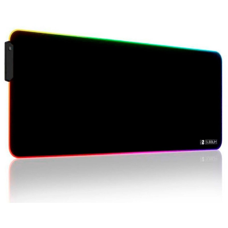 Tappetino Gaming Subblim extra large LED RGB 800x300x4mm Spazio libero per mouse e tastiera 9 colori e 3 effetti di luce