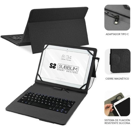 Subblim Keytab Pro USB Tastiera con custodia universale per tablet Comodità e flessibilità durante la digitazione