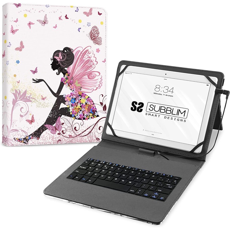 Custodia Subblim per Tablet Android con Tastiera Cover Resistente Accesso Diretto alle Funzioni Android