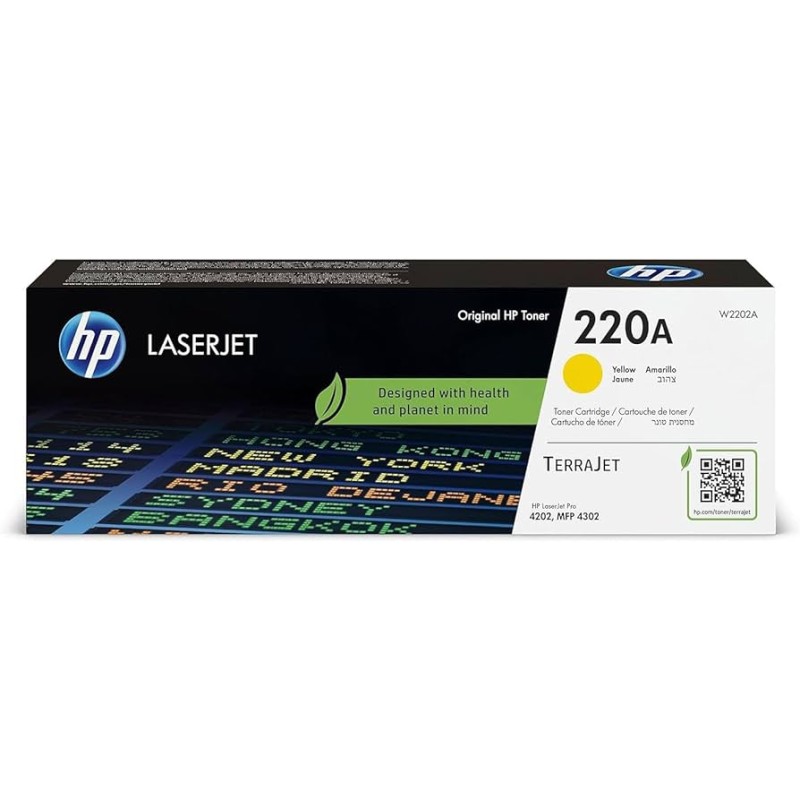 TONER ORIGINALE HP W2202A 220A LaserJet Pro 4202 4302 4303 GIALLO