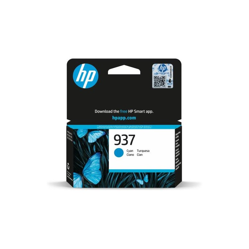 CARTUCCIA ORIGINALE HP 937 CIANO 4S6W2NE OfficeJet Pro 9110b