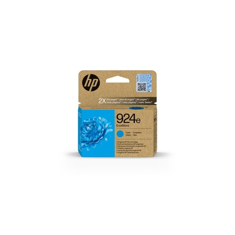CARTUCCIA ORIGINALE HP 924e 4K0U7NE CIANO OfficeJet PRO 8122e AiO