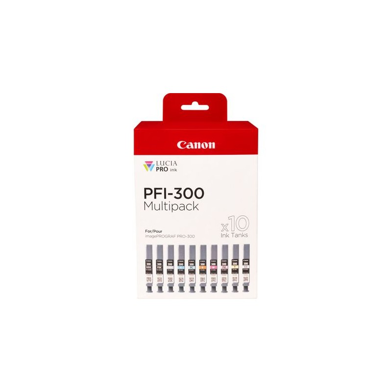 MULTIPACK 10 CARTUCCIA ORIGINALE CANON 4192C008 PFI300 PFI-300 IMAGEPROGRAF PRO-300