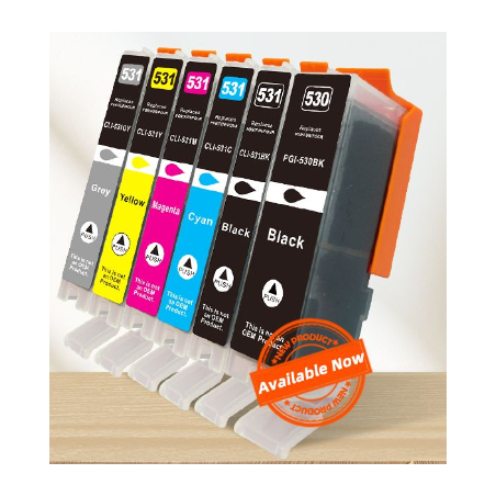 CARTUCCIA COMPATIBILE CANON 6119C001 CLI531C CIANO PIXMA TS8750 TS8751