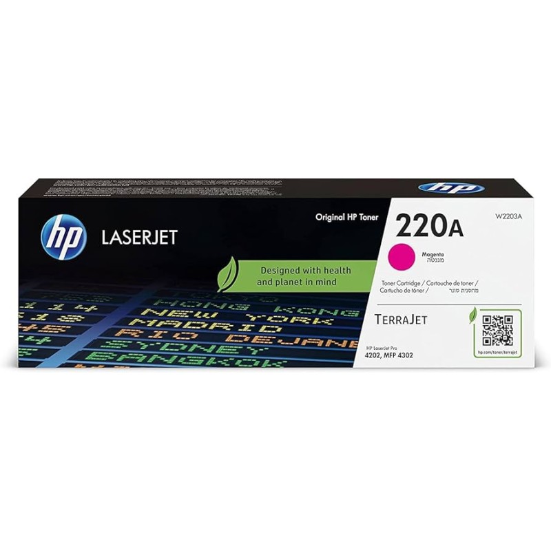 TONER ORIGINALE HP W2203A 220A LaserJet Pro 4202 4302 4303 MAGENTA