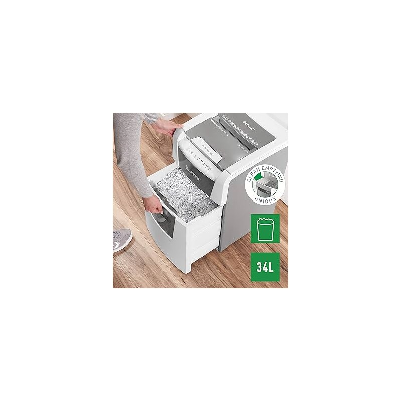 Distruggidocumenti automatico Leitz IQ 100 Autofeed P4 Distrugge 100 fogli Cestino da 34 litri 80110000