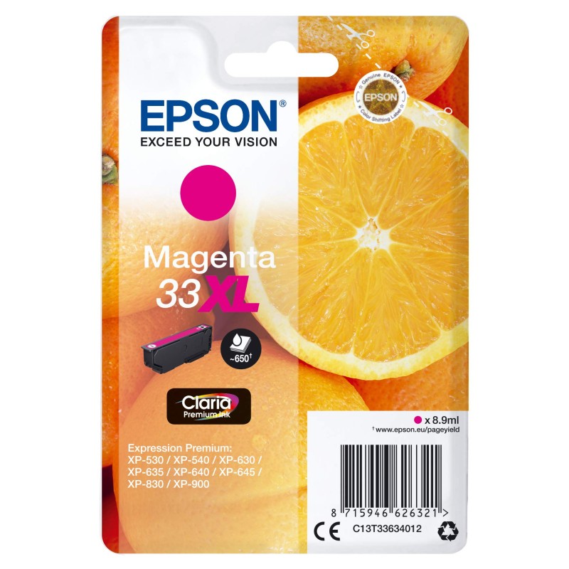 CARTUCCIA ORIGINALE EPSON C13T33634010 T3363 33XL MAGENTA C13T33634012