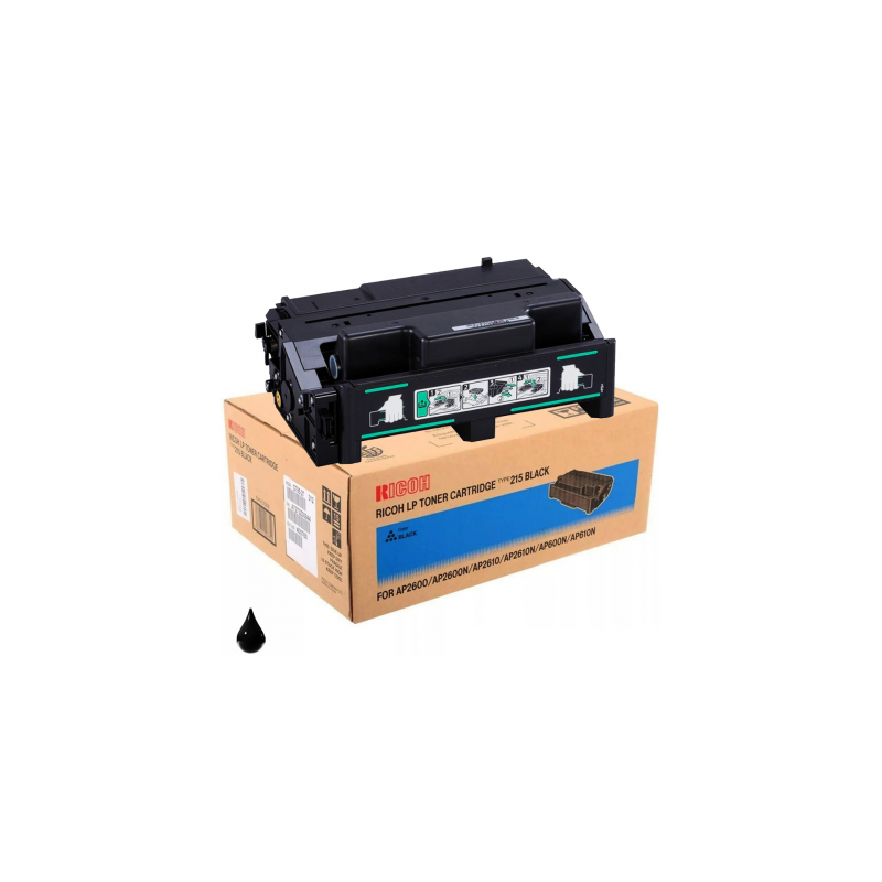 TONER ORIGINALE RICOH AP2600 AP600 400760 TYPE215 K50 NERO 20K