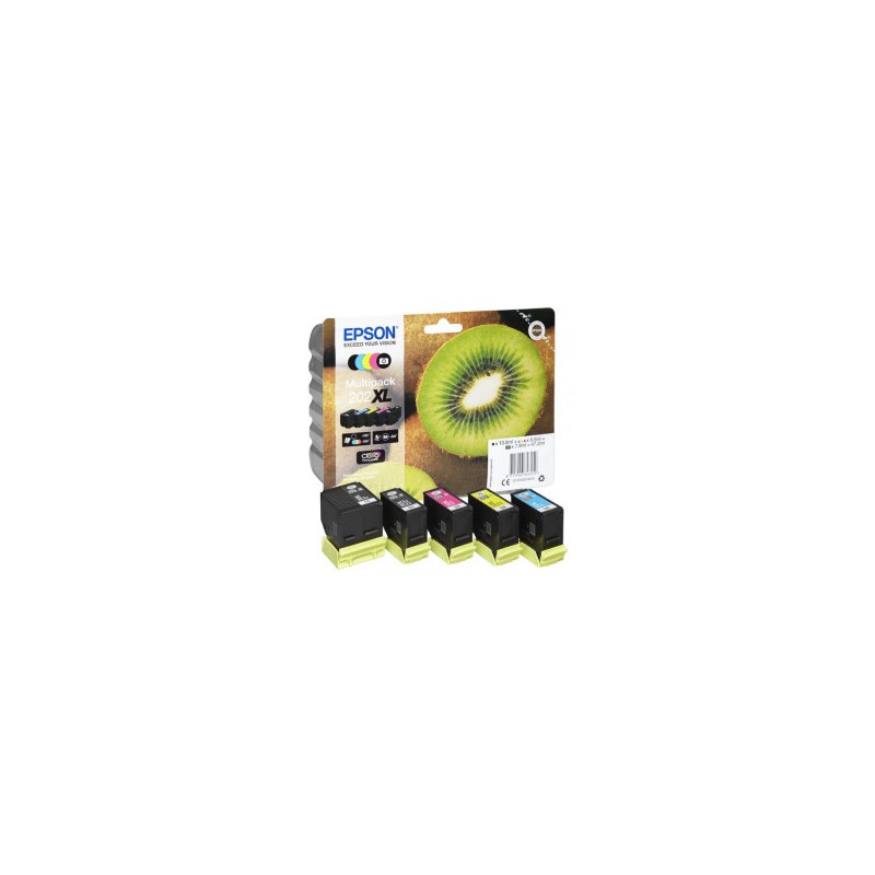 MULTIPACK 5PZ Cartuccia ORIGINALE EPSON BCMY Expression Home XP-6600 T202XL 202XL BK CYM BKPH C13T02G74010