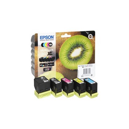 MULTIPACK 5PZ Cartuccia ORIGINALE EPSON BCMY Expression Home XP-6600 T202XL 202XL BK CYM BKPH C13T02G74010