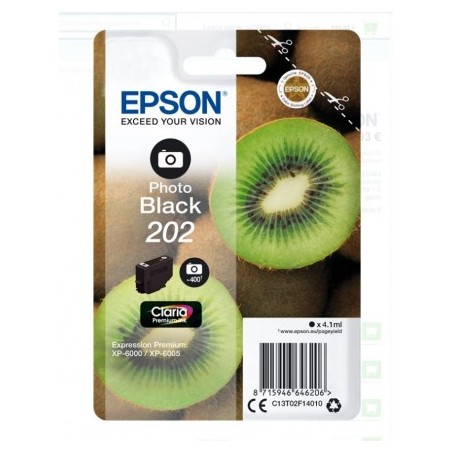 CARTUCCIA ORIGINALE EPSON T202 C13T02F14010 202 PHOTO NERO Premium XP-6000