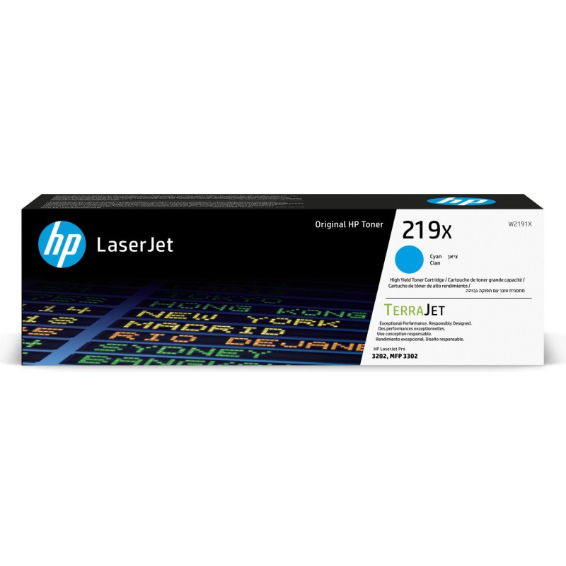 TONER ORIGINALE HP W2191X 219X CIANO LASERJET COLORE PRO 3202 3302sdw
