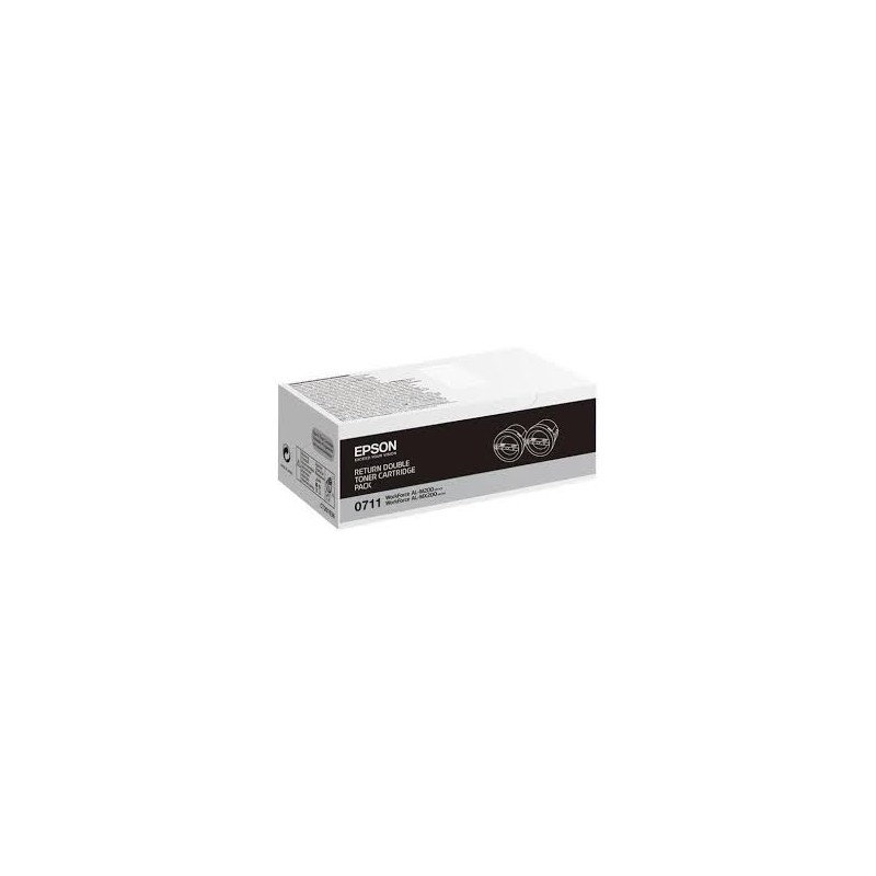 BIPACK TONER ORIGINALE EPSON C13S050711 NERO WorkForce AL-M200 AL-MX200DNF