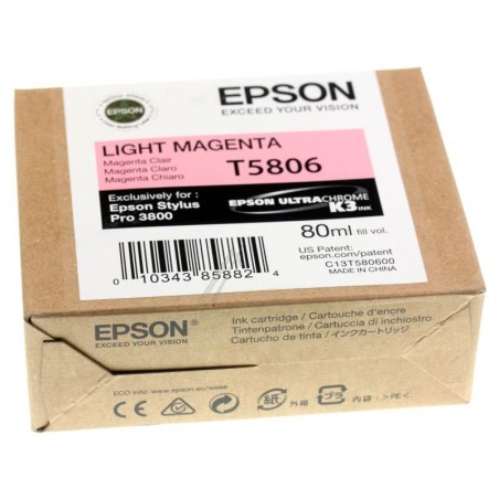 CARTUCCIA ORIGINALE EPSON Stylus Pro 3800 C13T580600 T5806 FOTO MAGENTA