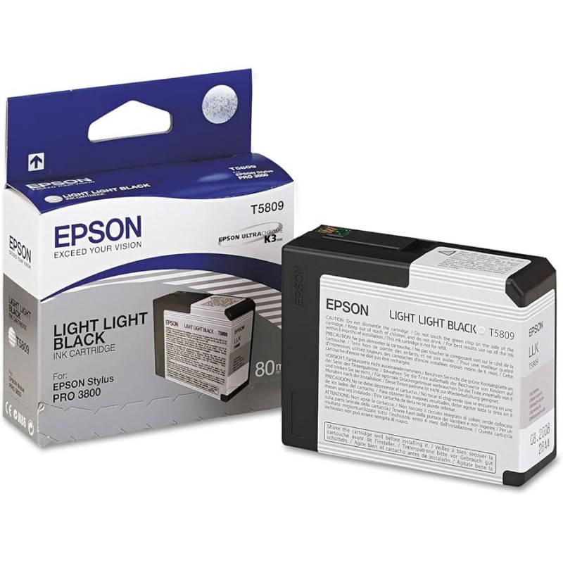 CARTUCCIA ORIGINALE EPSON STYLUS Pro 3800 C13T580900 T5809 LIGHT NERO
