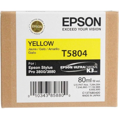 CARTUCCIA ORIGINALE EPSON STYLUS Pro 3800 C13T580400 T5804 GIALLO