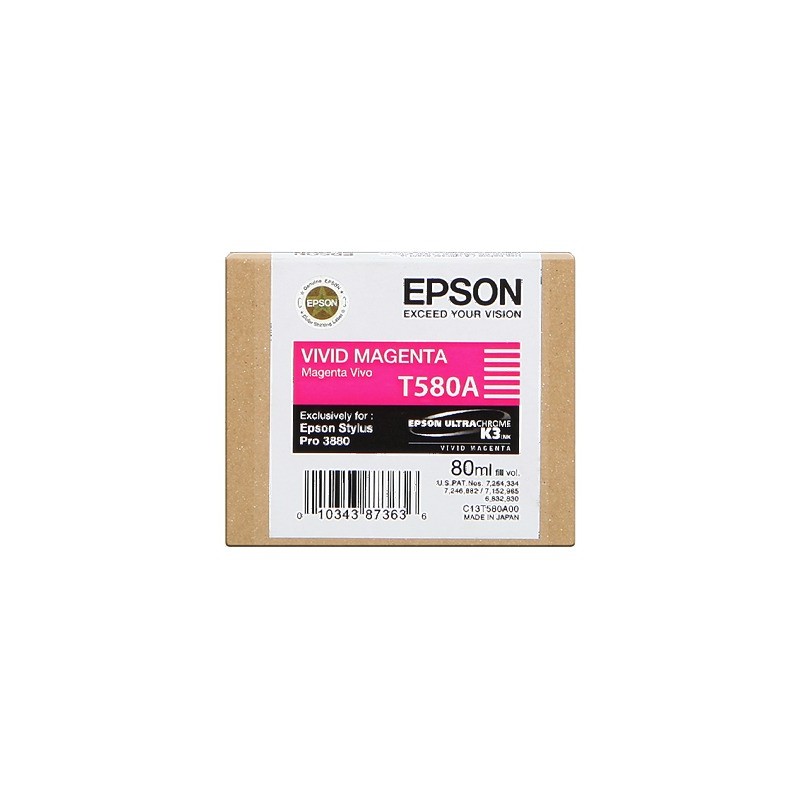 CARTUCCIA ORIGINALE EPSON STYLUS Pro 3800 C13T580A00 T580A MAGENTA