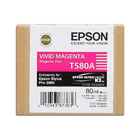 CARTUCCIA ORIGINALE EPSON STYLUS Pro 3800 C13T580A00 T580A MAGENTA