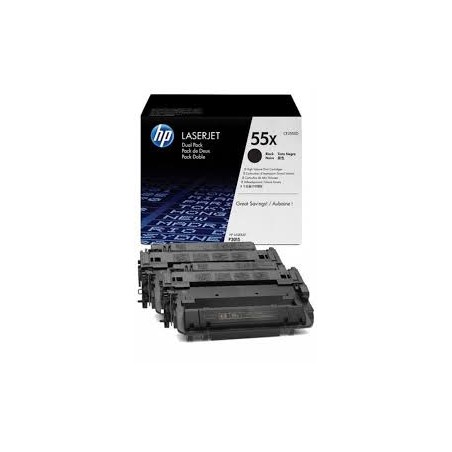 BIPACK TONER ORIGINALE HP Laserjet P3010 Nero 12k CE255XD 55X CE255XC