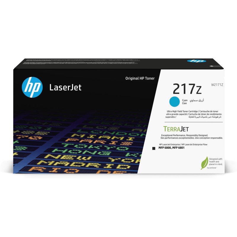 TONER ORIGINALE HP W2171Z 217Z CIANO TERRAJet Enterprise MFP6800 24K