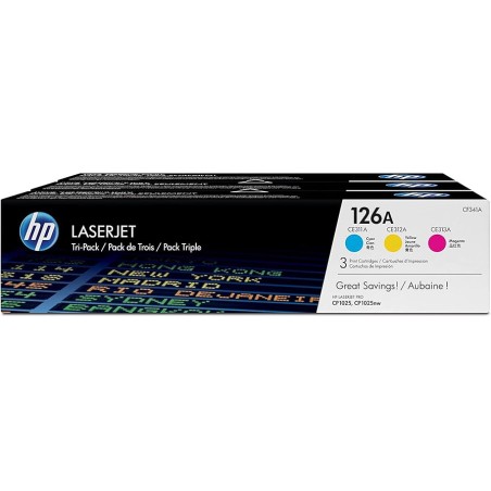 TRIPACK TONER ORIGINALE HP CF341A 126A CIANO MAGENTA GIALLO LaserJet Pro CP1025