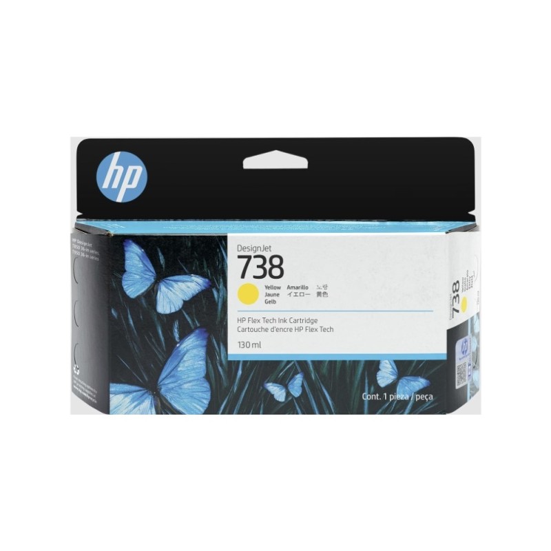 CARTUCCIA ORIGINALE HP GIALLO 498N7A 738 DesignJet T850 T950 36-Zoll 130ml