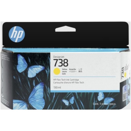 CARTUCCIA ORIGINALE HP GIALLO 498N7A 738 DesignJet T850 T950 36-Zoll 130ml