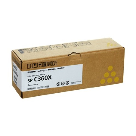 TONER ORIGINALE RICOH LANIER AFICIO SP C360X SP C361 GIALLO 408253