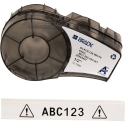 NASTRO COMPATIBILE PER ETICHETTE NYLON BRADY BMP21 M21-500-595-WT Testo nero su sfondo bianco